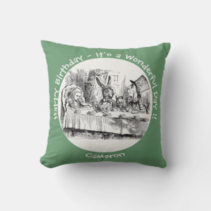 Alice in Wonderland Party - Mad Hatter's Tea Party Throw Pillow