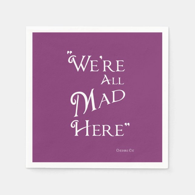 Alice in Wonderland Party Napkins - Mad (Front)