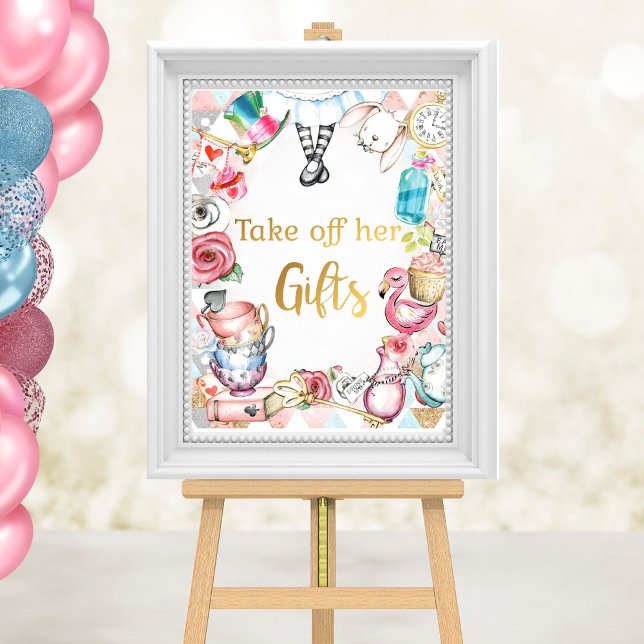 Alice in Wonderland Party Sign, Gifts Table Sign (Creator Uploaded)