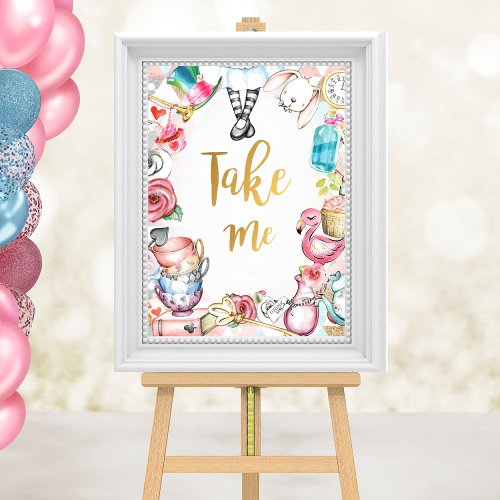Alice in Wonderland Party Sign Take Me Table Sign