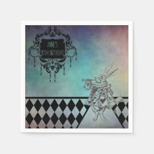 Alice in Wonderland Party White Rabbit Paper Napkins