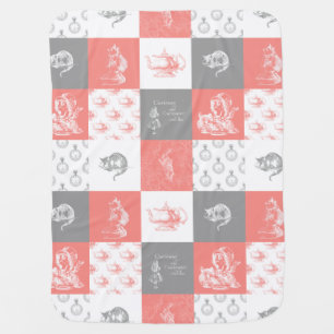 Alice in Wonderland Patchwork Gray Coral Blanket
