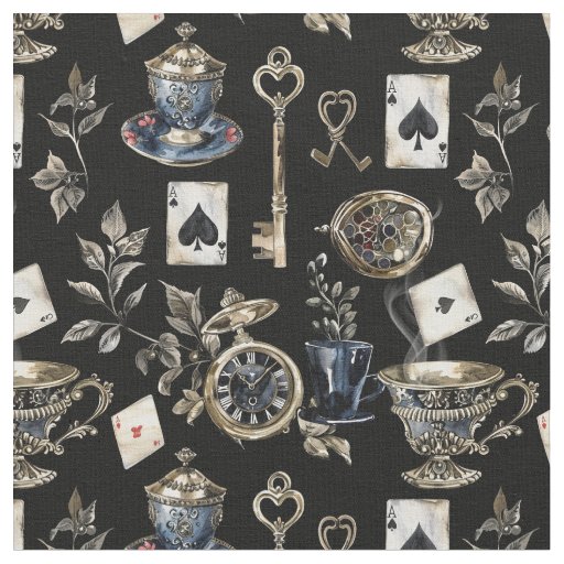Alice in Wonderland Pattern Fabric