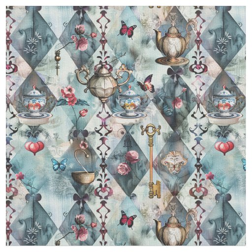 Alice in Wonderland Pattern Fabric