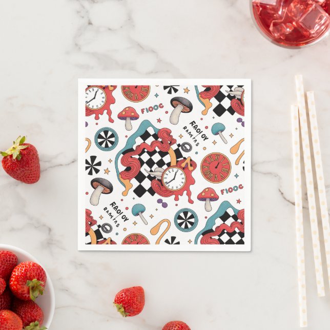 Alice in Wonderland Pattern  Napkins (Insitu)