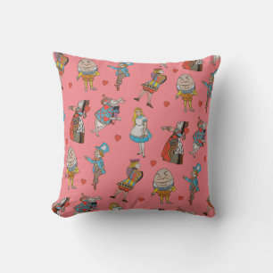 Alice in Wonderland Pattern Throw Pillow