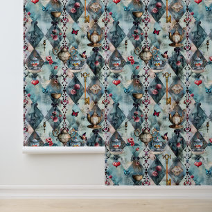 Alice in Wonderland Pattern Wallpaper
