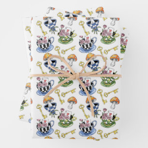Alice in Wonderland Pattern  Wrapping Paper Sheets