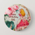 Alice In Wonderland Personalized Birthday Button at Zazzle