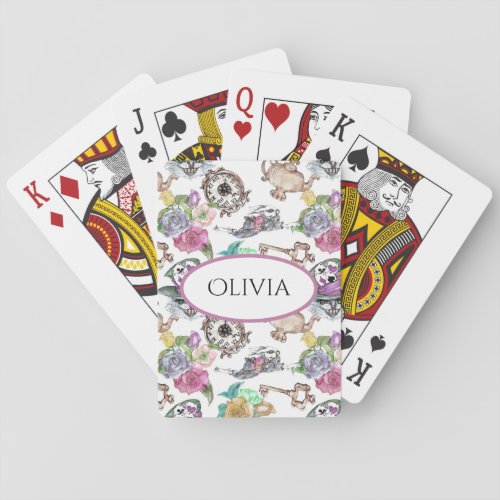 Alice in Wonderland Personalized Name Playing Cards