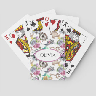 Alice in Wonderland Personalized Name Poker Cards