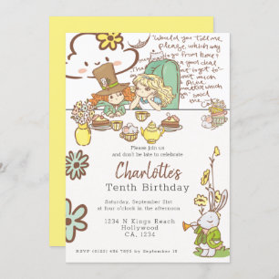 Alice in Wonderland Personalized Party Invitation