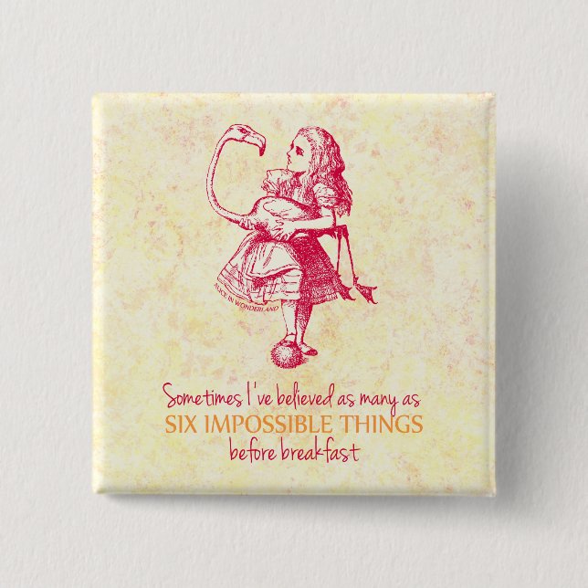 Alice in Wonderland Pinback Button (Front)