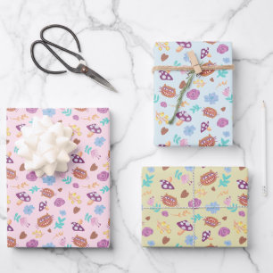 Alice in Wonderland Pink Cheshire Cat & Mushroom Wrapping Paper Sheets
