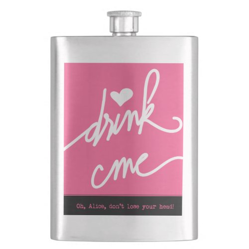 Alice in Wonderland Pink Drink Me Flask