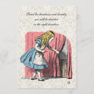 Alice in Wonderland Pink Flamingo Birthday Party Invitation