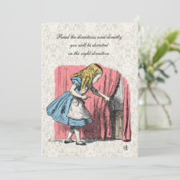 Alice in Wonderland Pink Flamingo Birthday Party Invitation | Zazzle