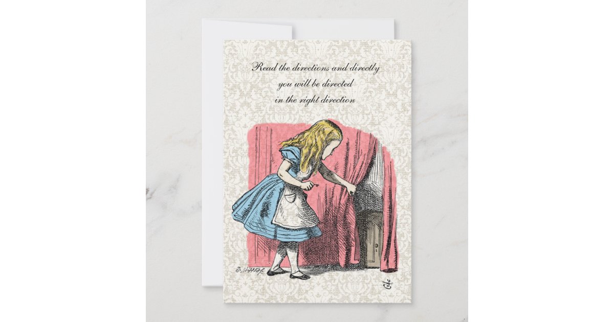 Alice in Wonderland Pink Flamingo Birthday Party Invitation | Zazzle