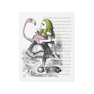 Alice In Wonderland   Pink Flamingo Metal Print