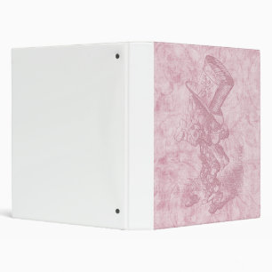 Alice in Wonderland Pink Floral Art Mad Hatter 3 Ring Binder