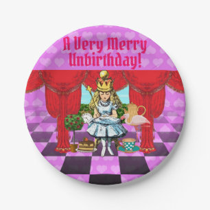Alice in Wonderland Pink Merry UnBirthday Plates
