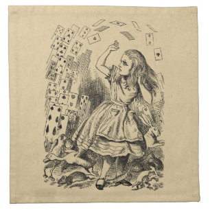 Alice in Wonderland Playing Cards Art Cloth Napkin