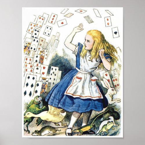 Alice In Wonderland Playing Cards Goose Poster