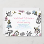 Alice in Wonderland Polka Dot Baby Shower Invitation (Front)