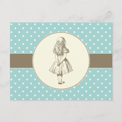 Alice in Wonderland Polka Dots Postcard