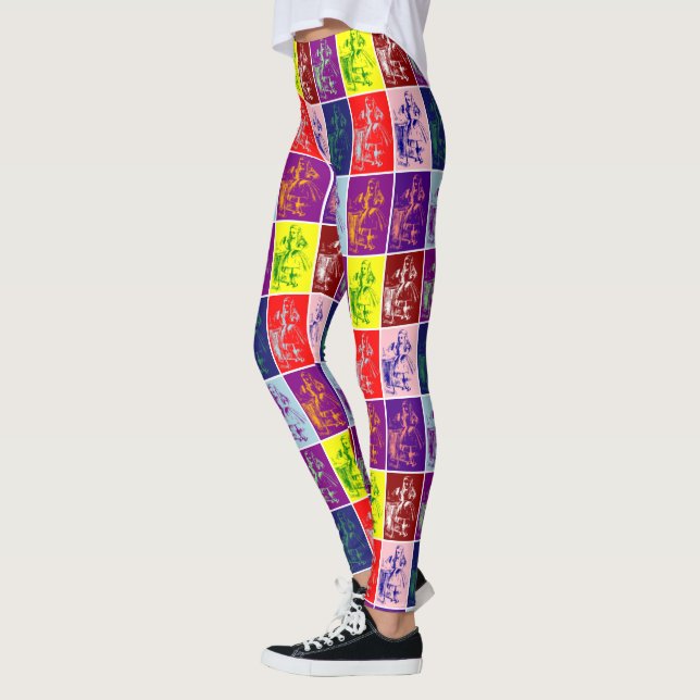 Alice in Wonderland Pop Art Colorful Fun Leggings (Left)