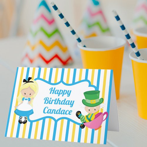Alice in Wonderland Pretty Custom Happy Birthday Card