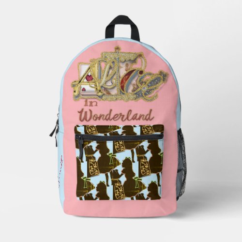 Alice in Wonderland  Printed Backpack