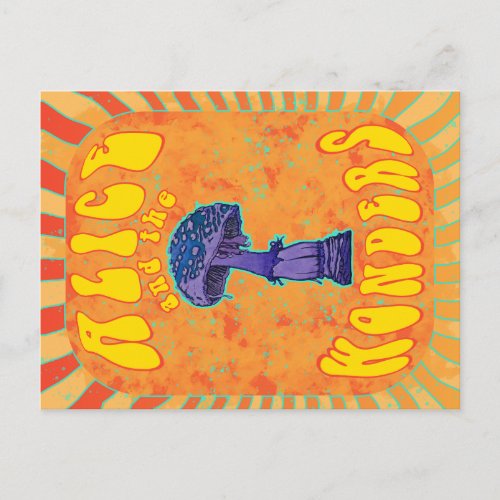 Alice in wonderland Psychedelic Hippie Postcard