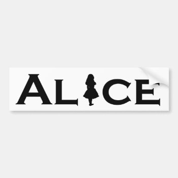 Alice In Wonderland Purple Black Bumper Sticker by APlaceForAlice at Zazzle