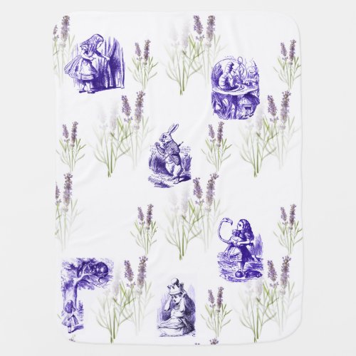 Alice in Wonderland Purple Lavender Baby Blanket