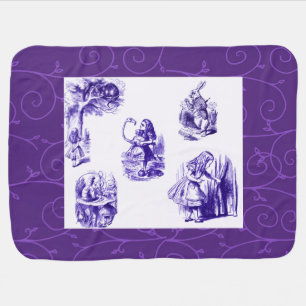 Alice in Wonderland Purple Vines Baby Blanket