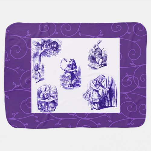 Alice in Wonderland Purple Vines Baby Blanket