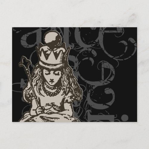 Alice In Wonderland Queen Alice Grunge Single Postcard