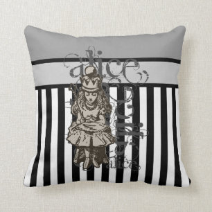 Alice In Wonderland Queen Alice Grunge Throw Pillow