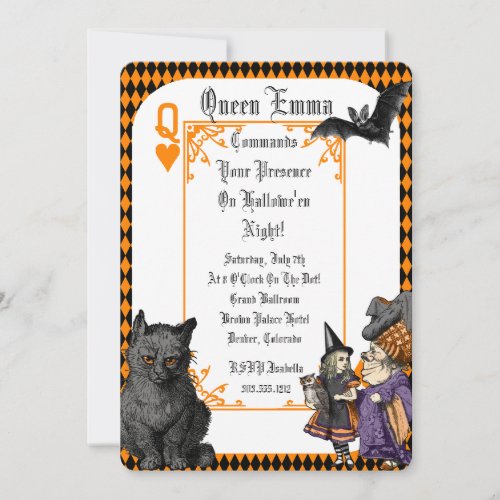 Alice In Wonderland Queen Halloween Invitation