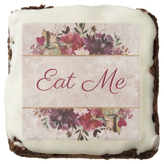 Alice in Wonderland Queen Hearts Tea Party Eat Me Brownie (Front)