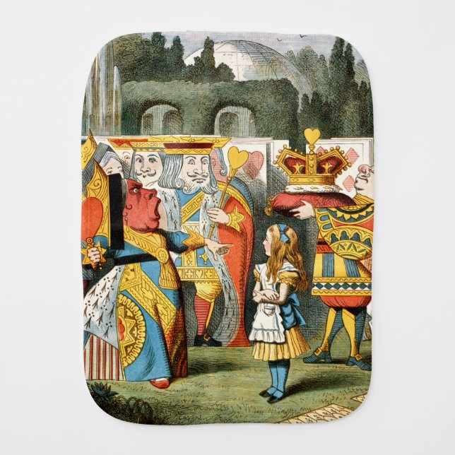 Alice in Wonderland Queen of Hearts Baby Burp Cloth (Front)