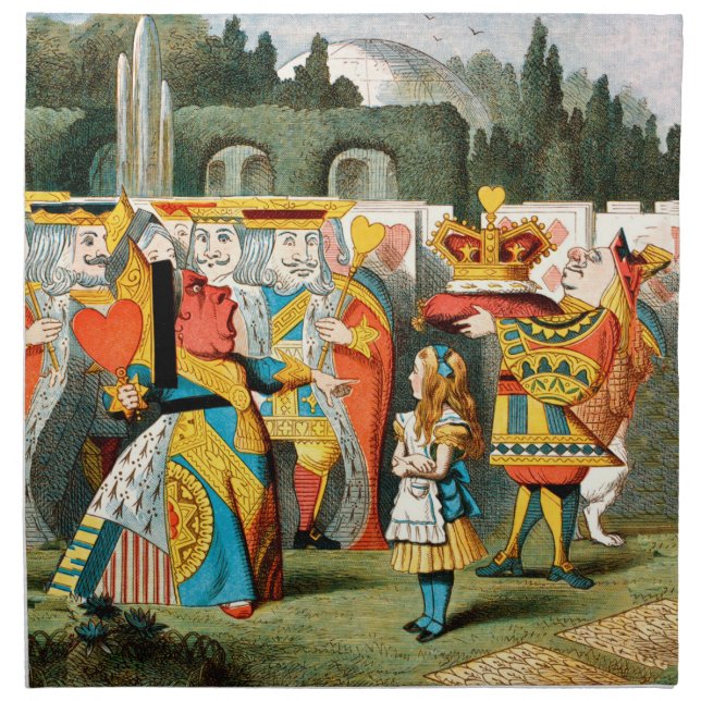 Alice in Wonderland Queen of Hearts Cloth Napkin (Front)