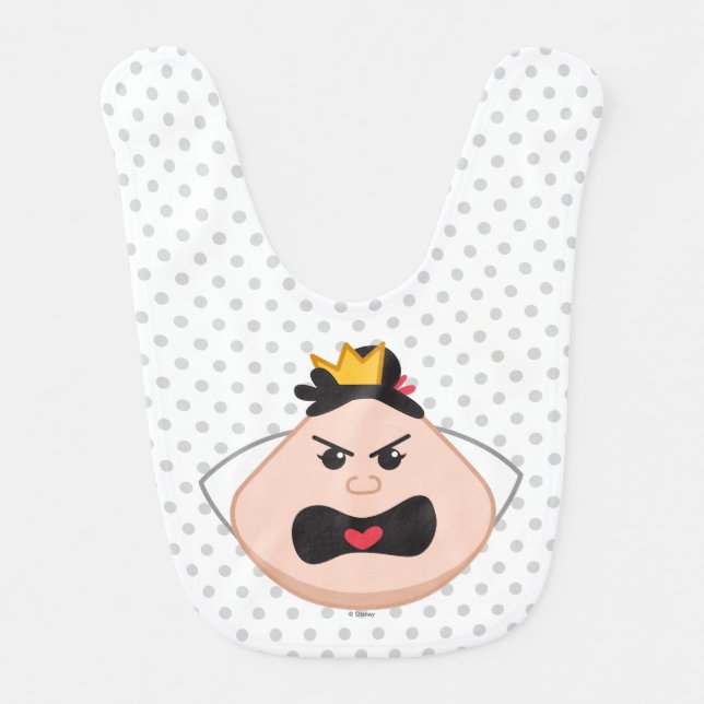 Alice in Wonderland | Queen of Hearts Emoji Baby Bib (Front)