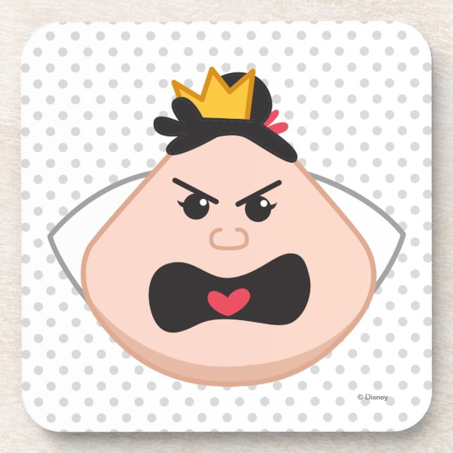 Alice in Wonderland | Queen of Hearts Emoji Beverage Coaster (Front)