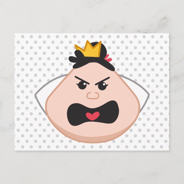 Alice in Wonderland | Queen of Hearts Emoji Postcard (Front)