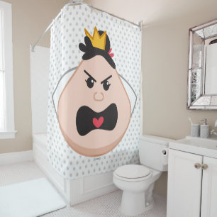 Alice in Wonderland   Queen of Hearts Emoji Shower Curtain