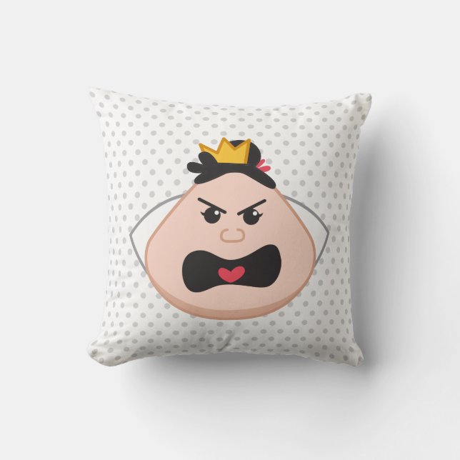 Alice in Wonderland | Queen of Hearts Emoji Throw Pillow (Front)