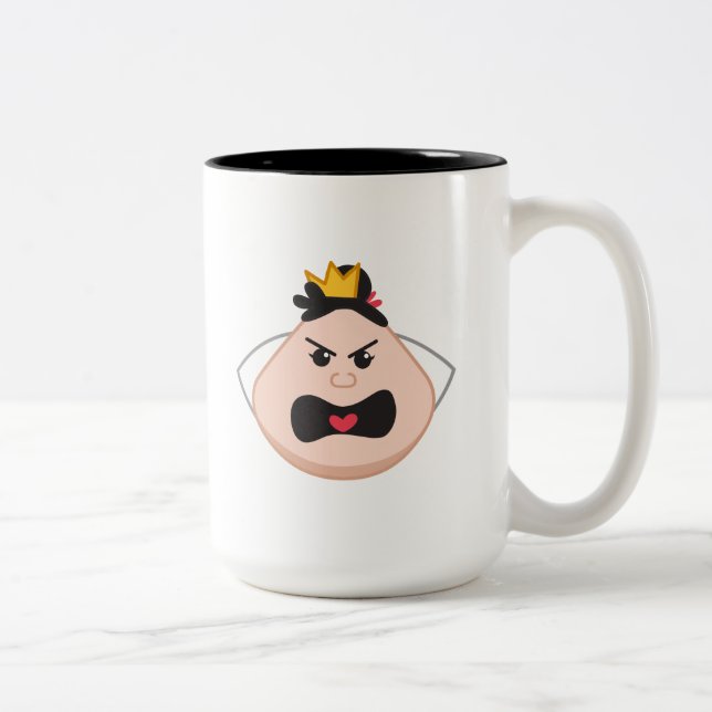 Alice in Wonderland | Queen of Hearts Emoji Two-Tone Coffee Mug (Right)