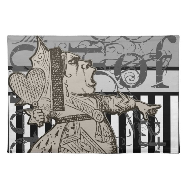 Alice In Wonderland Queen of Hearts Grunge Cloth Placemat (Front)